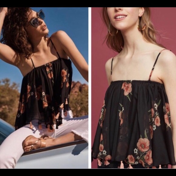Anthropologie Floral Tassel Tank - Picture 3 of 3